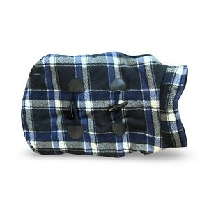 Fashion Pet Apparel Fleece Winter Dog Coat Jacket Blue Black Plaid Medium